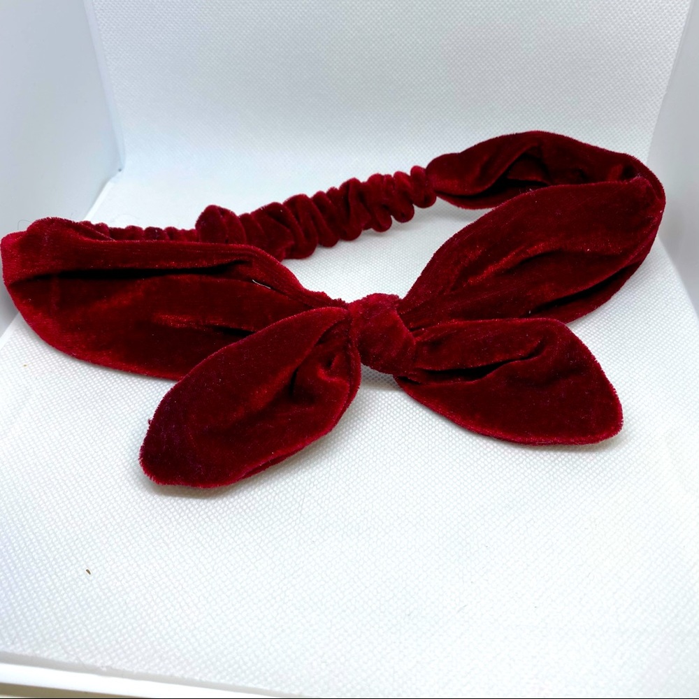 Stretchy Head band Maroon velvet